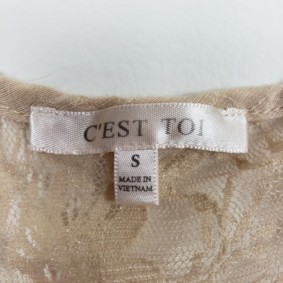 C'EST TOI gauze lace racerback tank top - Picture 3 of 6